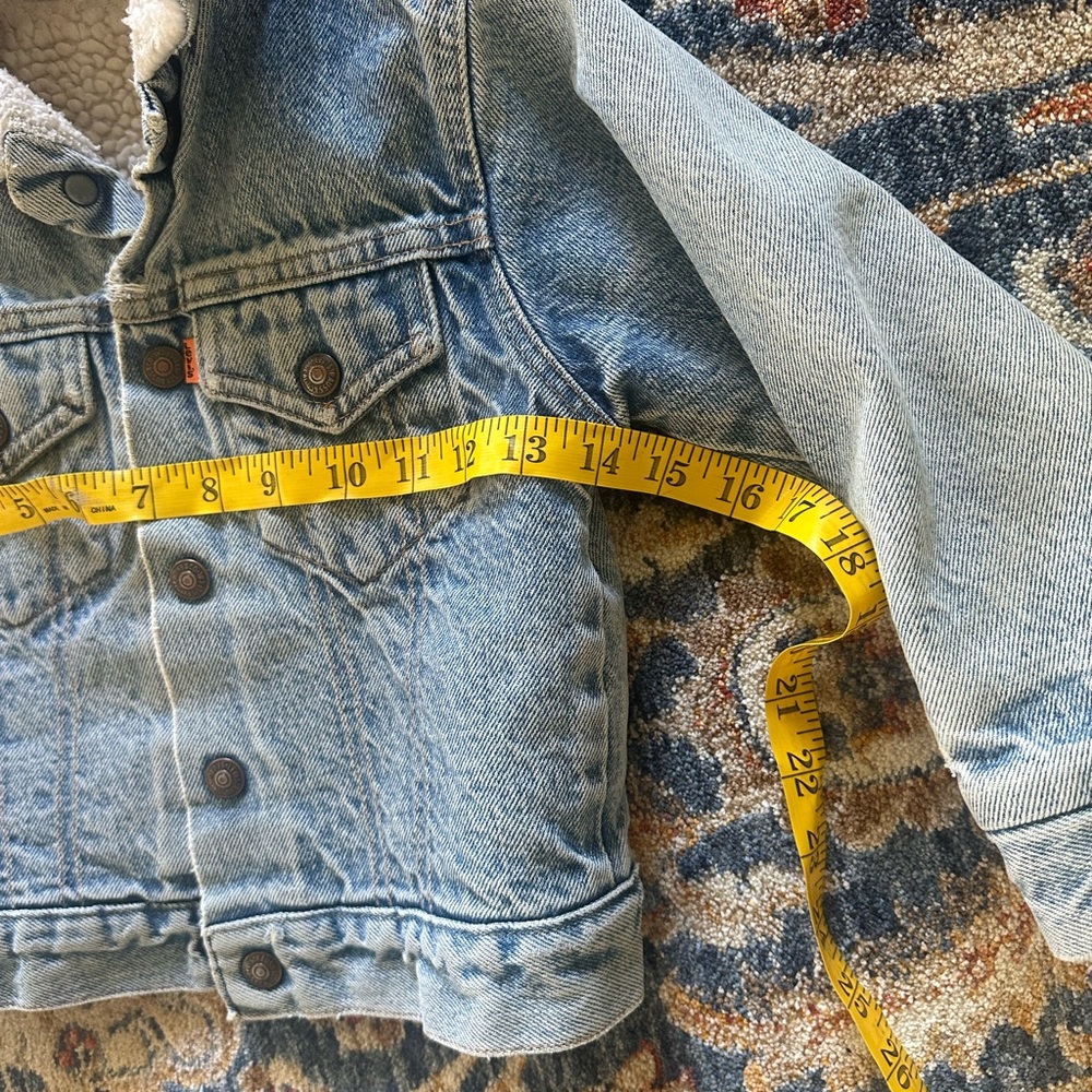 Vintage orange tab Little Levi’s Sherpa lined denim jacket 2T - Picture 13 of 14